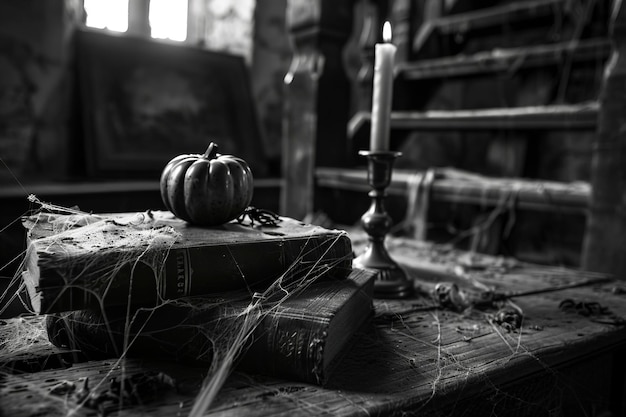 Photo halloween blackandwhite spooky photo of black magic