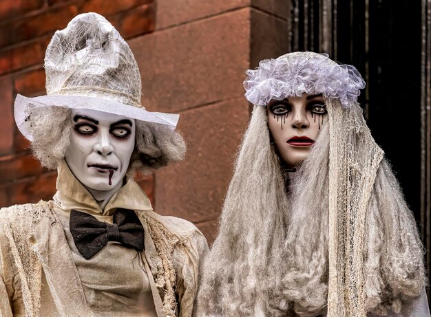 Foto halloween bruidsdecoratie voor het stel