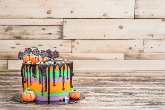 Photo halloween cake of chocolate and fondant