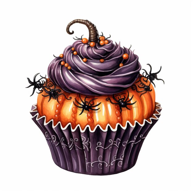 ハロウィン ケーキ甘い面白い食べ物デジタル生成水彩イラスト アートワーク