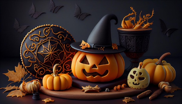 Halloween cakes biscuits cookies pumpkin witch