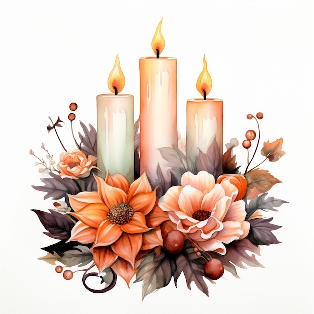 Halloween Candle Floral Arrangement