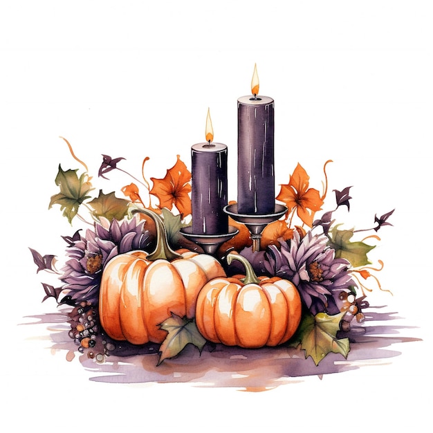 Halloween Candle Floral Arrangement