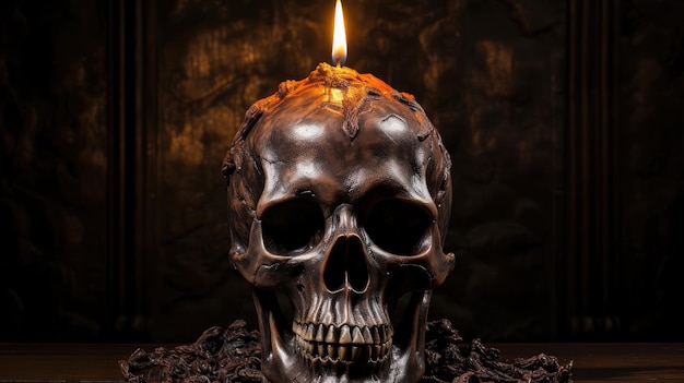 Halloween candle skull