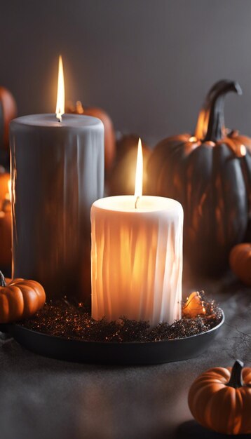 halloween candles generated by AI