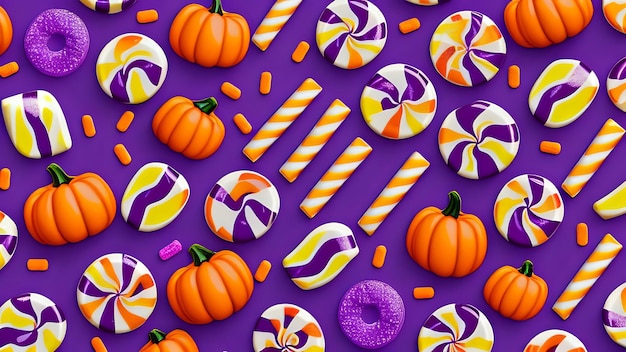 ハロウィーンのお菓子の背景