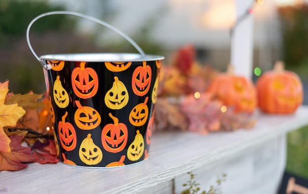 Photo halloween candy bucket for trick or treaters