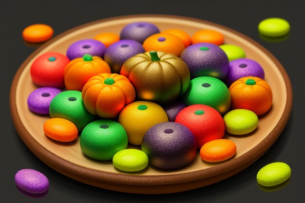 Halloween candy cookies dessert gourmet happy time wallpaper background illustration