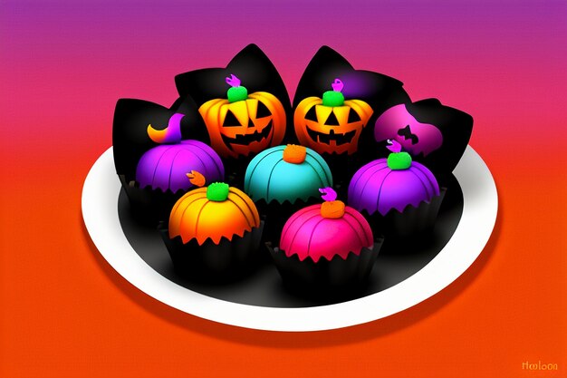 Halloween candy cookies dessert gourmet happy time wallpaper background illustration