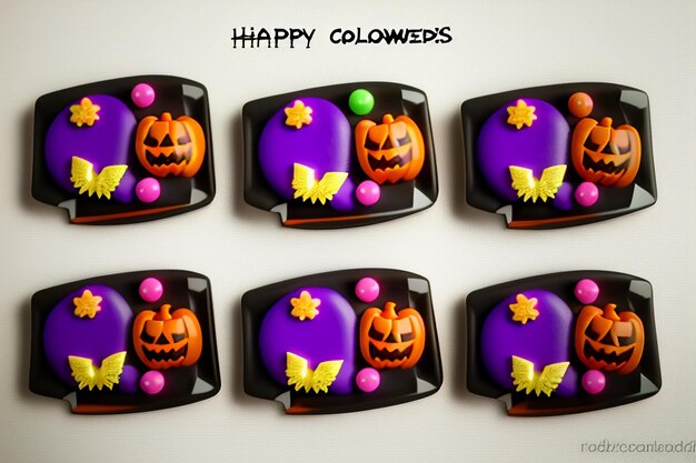 Halloween candy cookies dessert gourmet happy time wallpaper background illustration