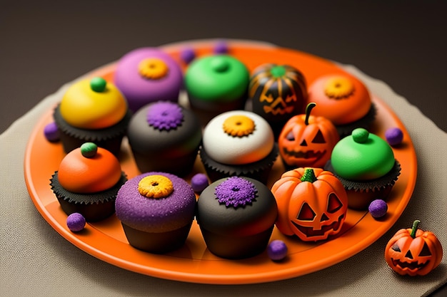 Halloween candy cookies dessert gourmet happy time wallpaper background illustration