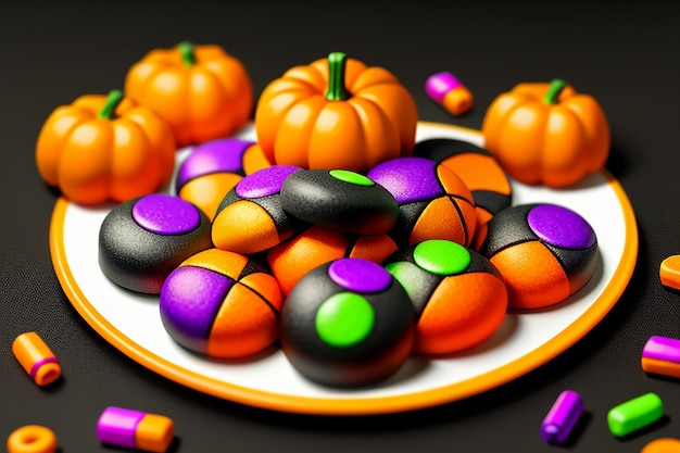 Хэллоуин конфеты печенье десерт для гурманов счастливое время обои фоновая иллюстрация