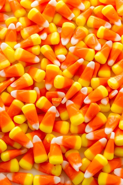 Halloween candy-corn on a white background