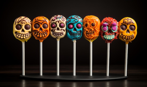 Halloween candy on isolated black background