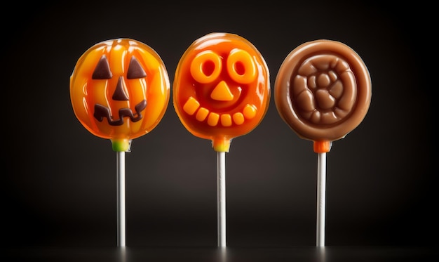 Halloween candy on isolated black background