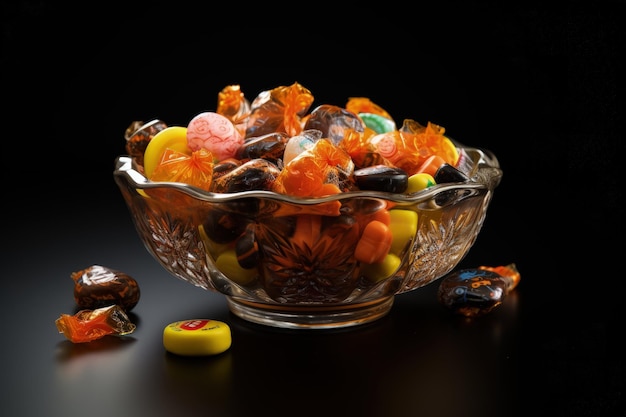 Хэллоуинские конфеты в отдельной чаше