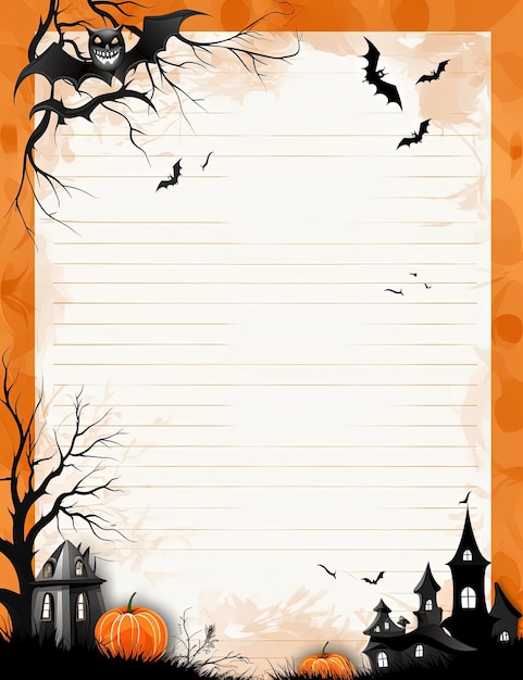Halloween Canvas Unleash Your Creativity on a Spooktacular Blank Paper Generative AI