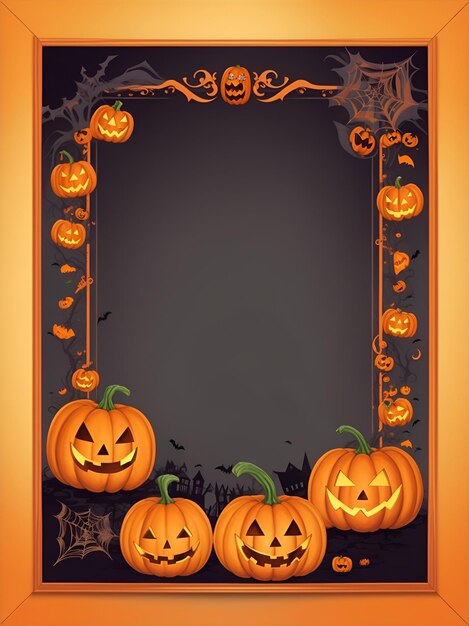 Photo halloween card frame ai generated