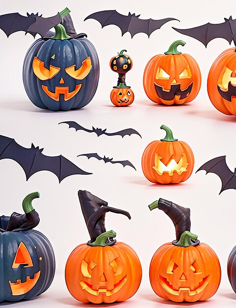 AIによって生成されたカボチャのパターンのハロウィーンカード