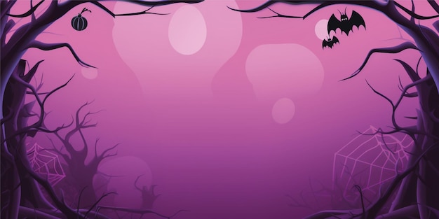 halloween cartoon illustration background with copy space