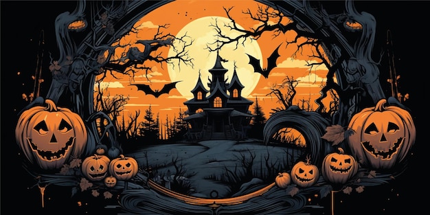 halloween cartoon illustration background