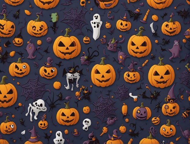 Halloween Cartoon Pattern Background