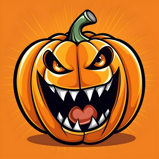 Halloween cartoon pompoen met open mond