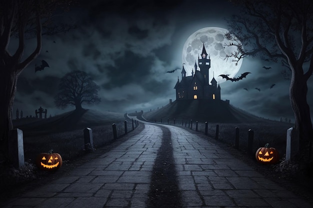 halloween castle background