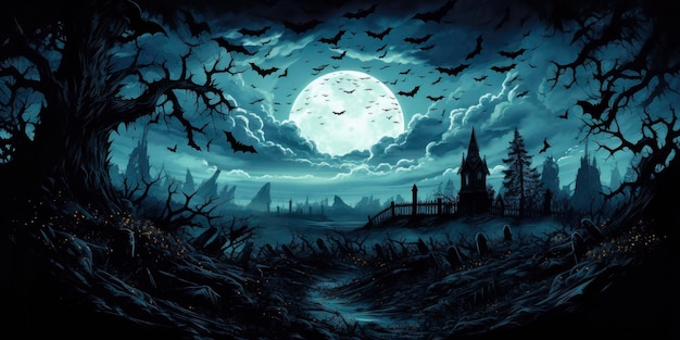 Halloween castle background