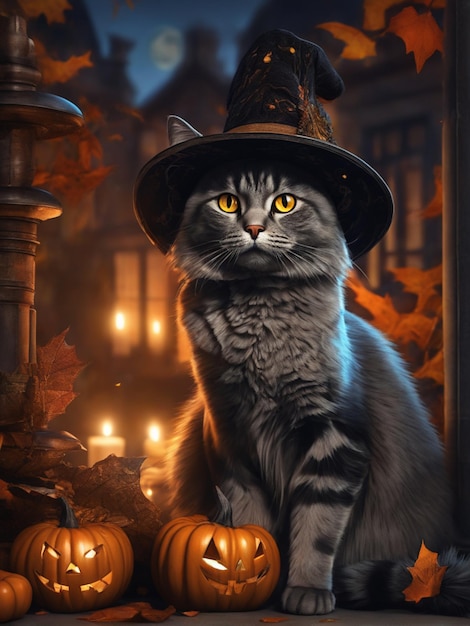 Halloween cat background