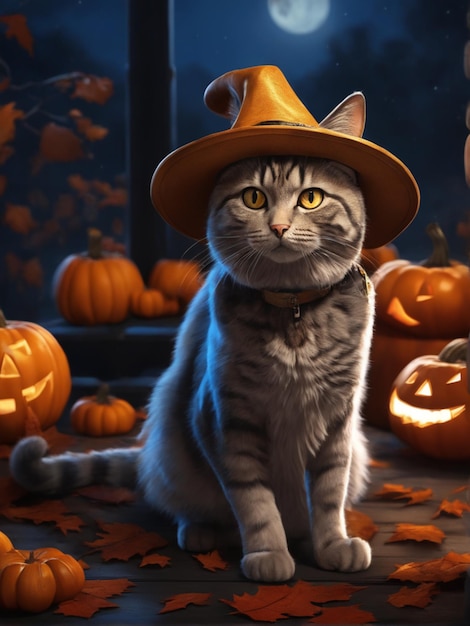 Хэллоуинский кошачий фон