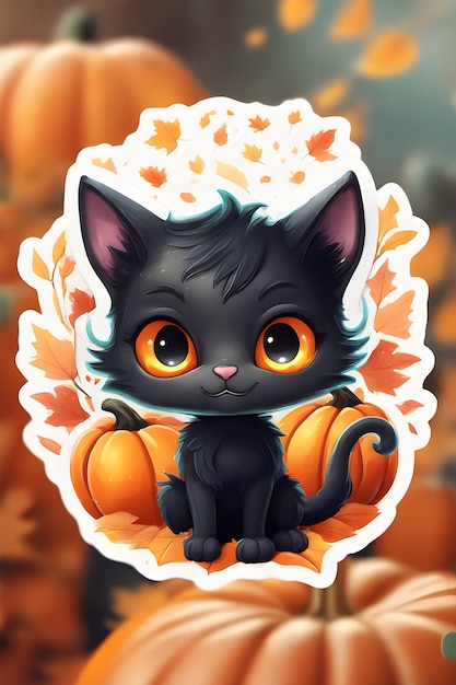 Halloween and cat illustration