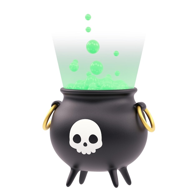 Photo halloween cauldron pot 3d icon