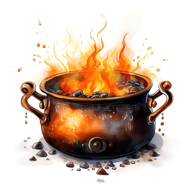 Halloween Cauldron on white background