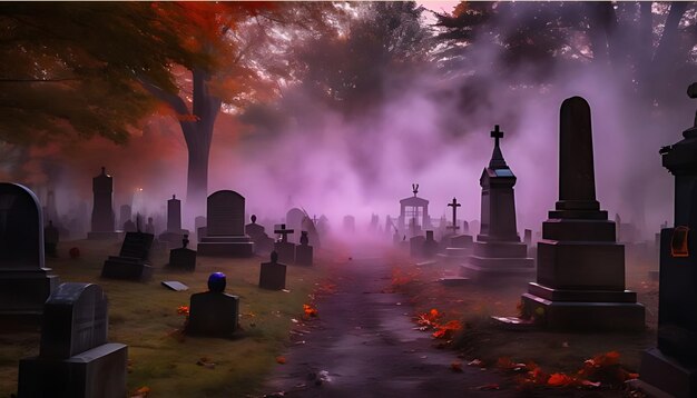 Фото Хэллоуинское кладбище