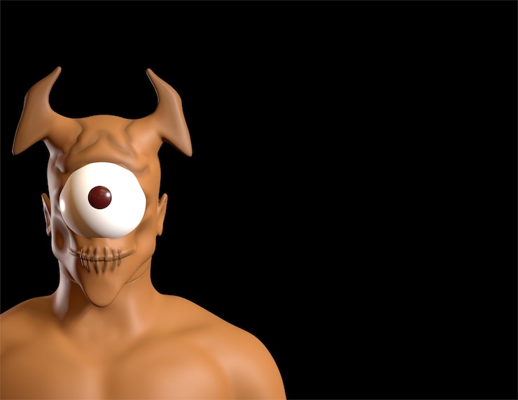 Photo ハロウィーンの恐怖のキャラクターイベントのためのハロウィーンのキャラクター3dデザイン