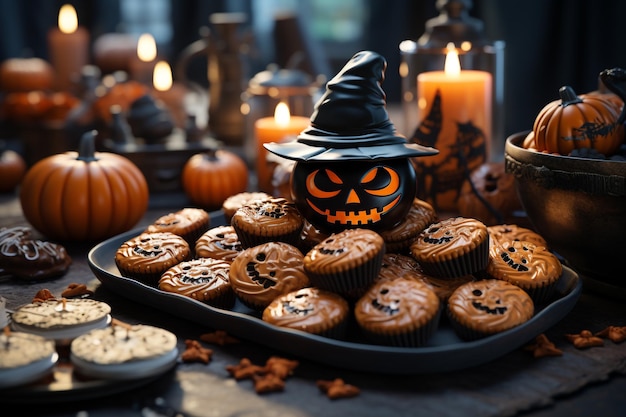 Halloween-chocoladekoekjes en Jack O Lantern