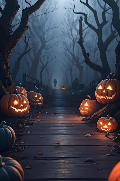 Хэллоуин Кинематографический постер с обоями Череп и тыквы