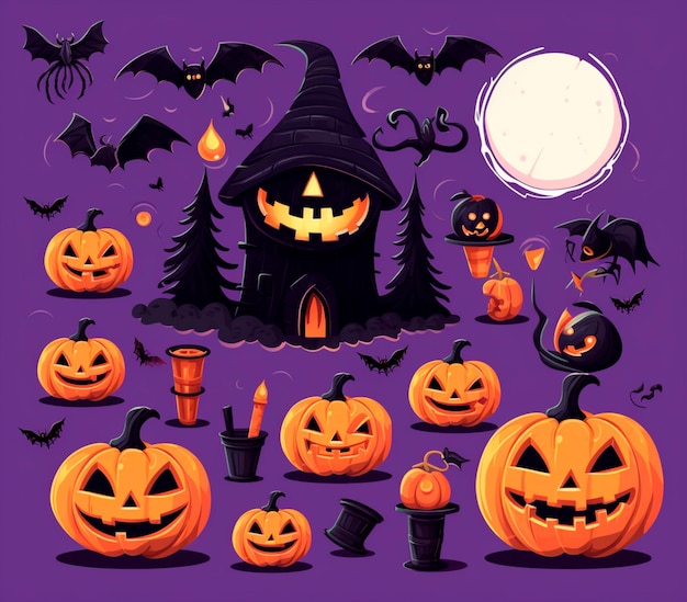 Halloween clipart pumpkins patterns