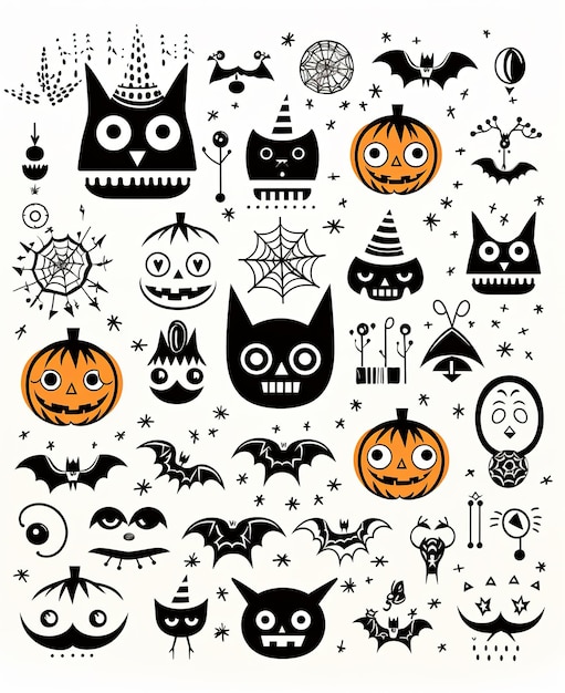 Halloween collectie hand tekenen