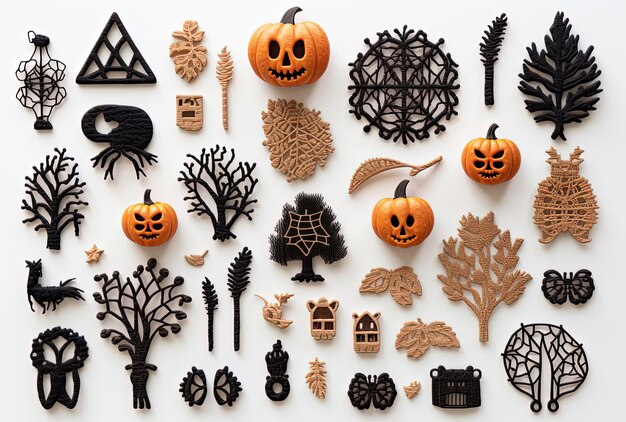 halloween collection of crochet patterns in the style of readymade objects