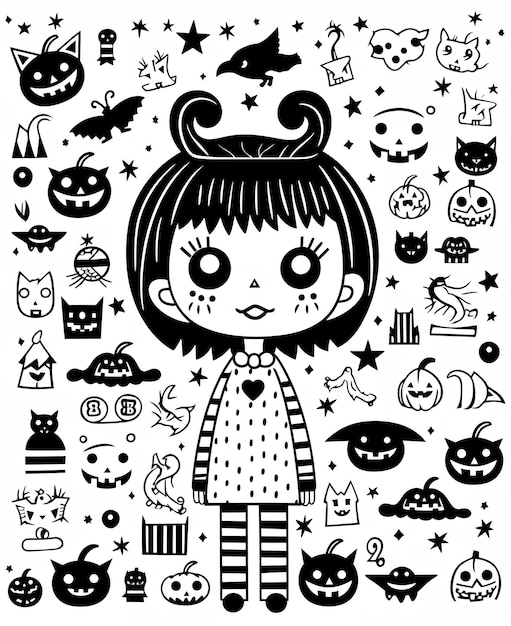 Halloween collection hand draw