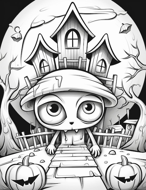 Photo halloween coloring page