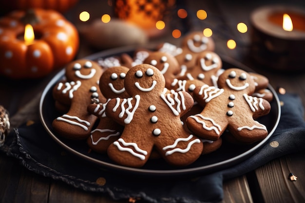 Halloween cookies on table