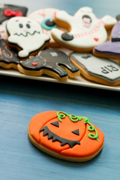 Halloween cookies with different shapes 