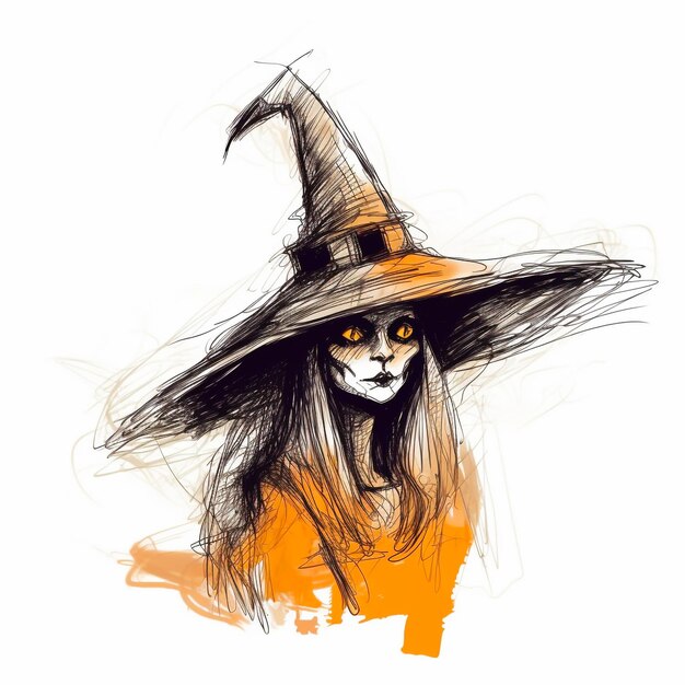 Premium AI Image | Halloween Creepy Doodle Sketch