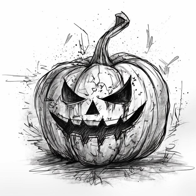 Halloween Creepy Doodle Sketch