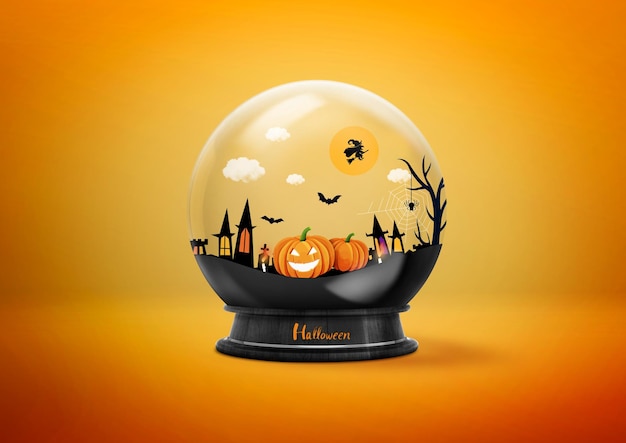 Photo halloween crystal globe display