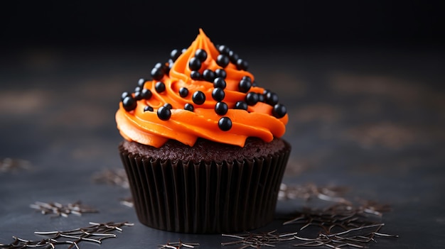 Halloween cupcake with frosting