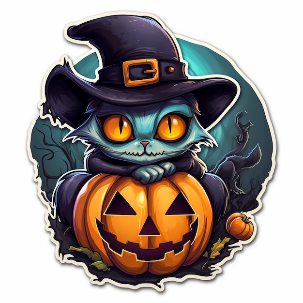 Halloween Cute Little Witch Digital Vector Artwork on a Transparent Background